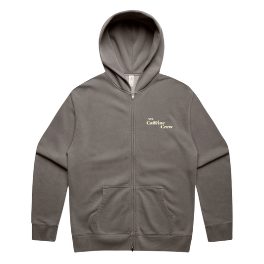 Caffeine Crew Zip Hood Faded Grey