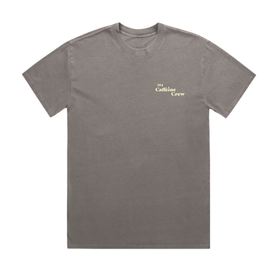 Caffeine Crew Heavy Faded T-Shirt Grey