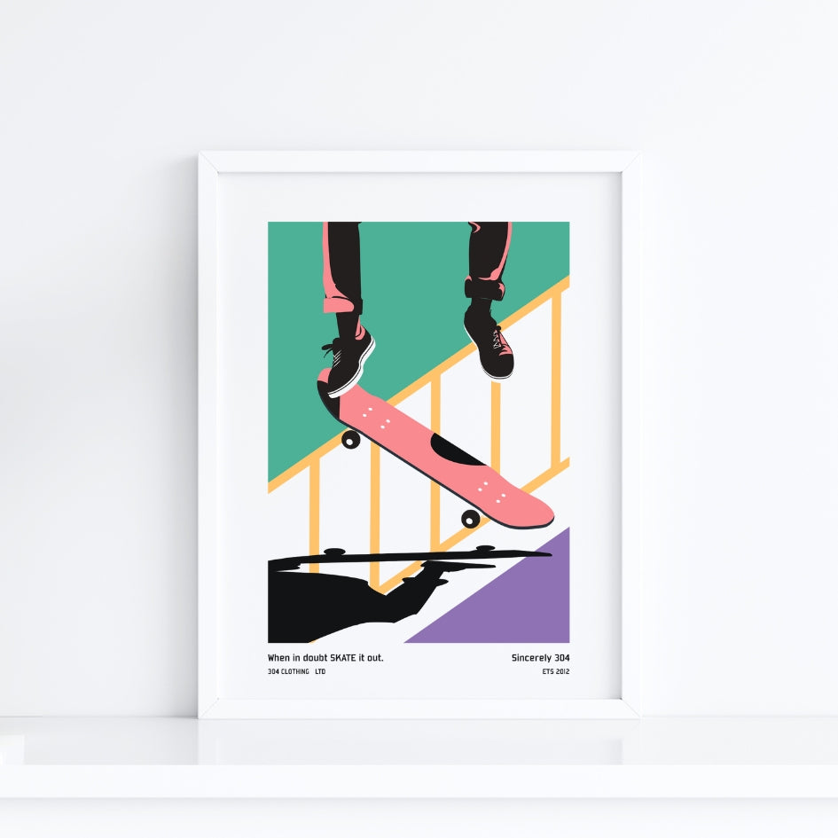 304 Urban Skateboader Poster Print