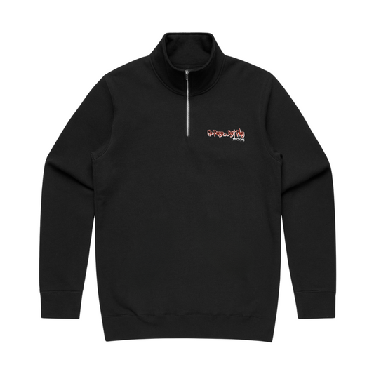 No Pause, Just Play Graffiti Half Zip Black