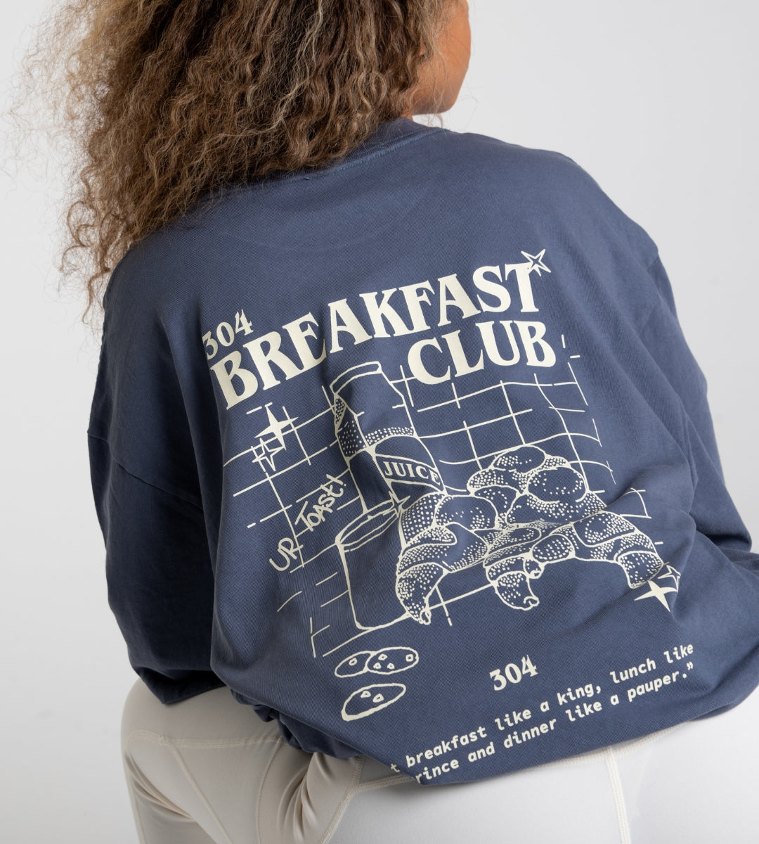 304 Womens Breakfast Club Oversized Indigo T-Shirt