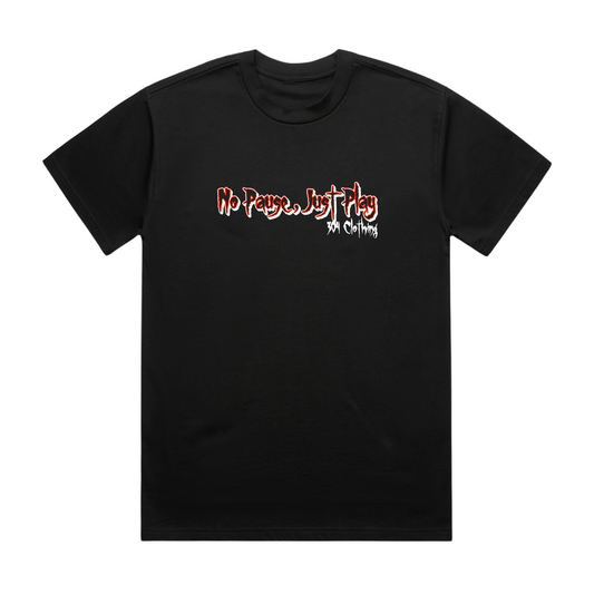 No Pause, Just Play Graffiti Heavy T-Shirt Black