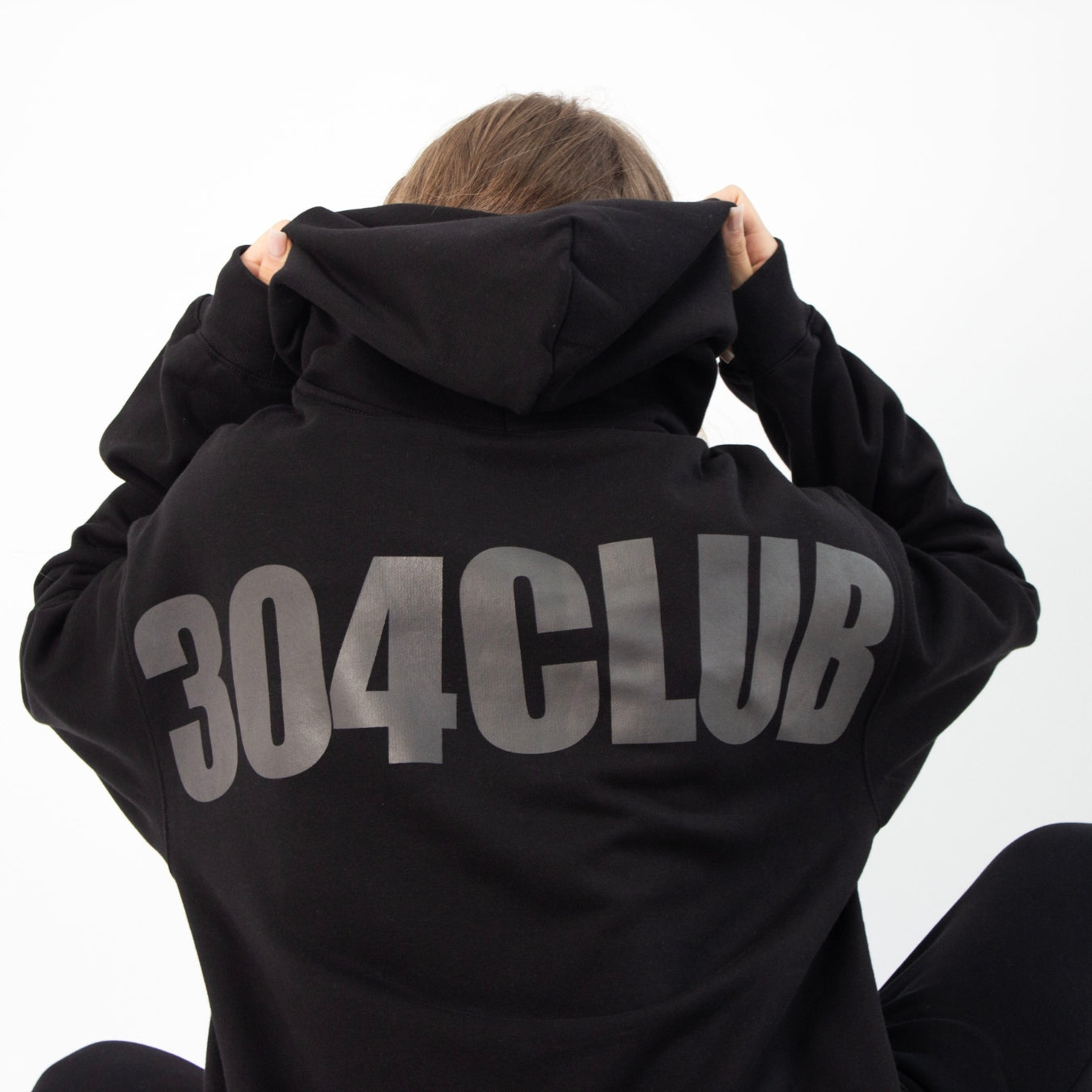 304 Womens Club Black on Black Hoodie