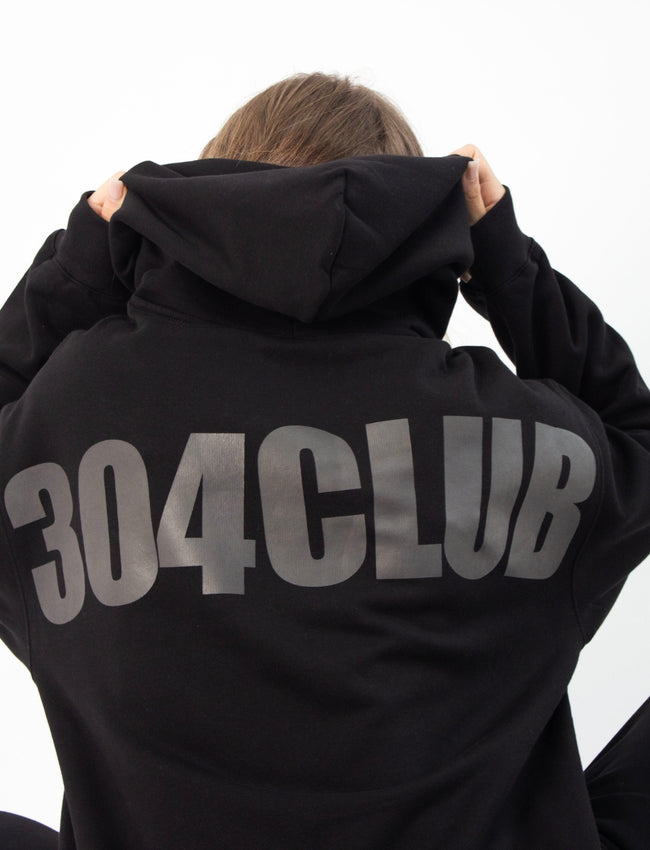 304 Womens Club Black on Black Hoodie