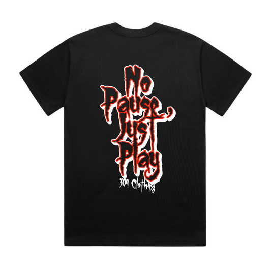 No Pause, Just Play Graffiti Heavy T-Shirt Black