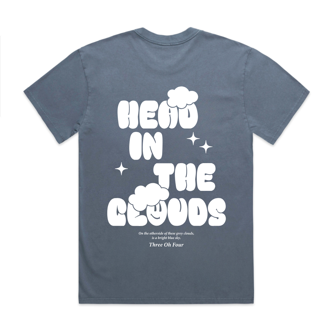 Head In The Clouds Heavy Faded T-Shirt Indigo