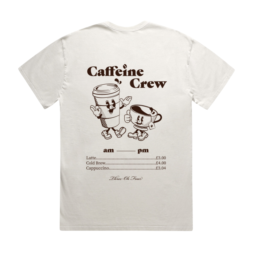 Caffeine Crew Heavy Faded T-Shirt Bone