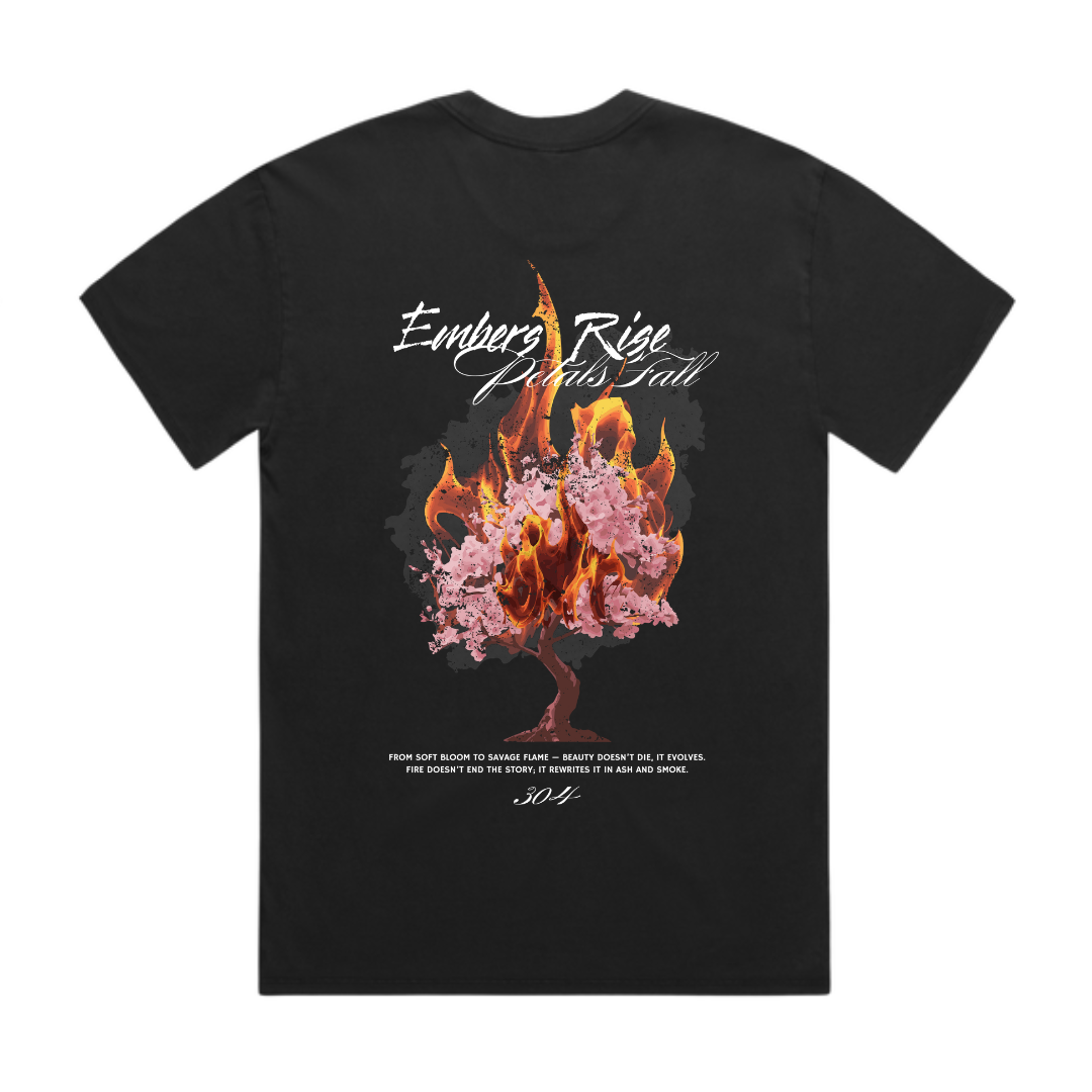 Embers Rise Heavy Faded T-Shirt Black