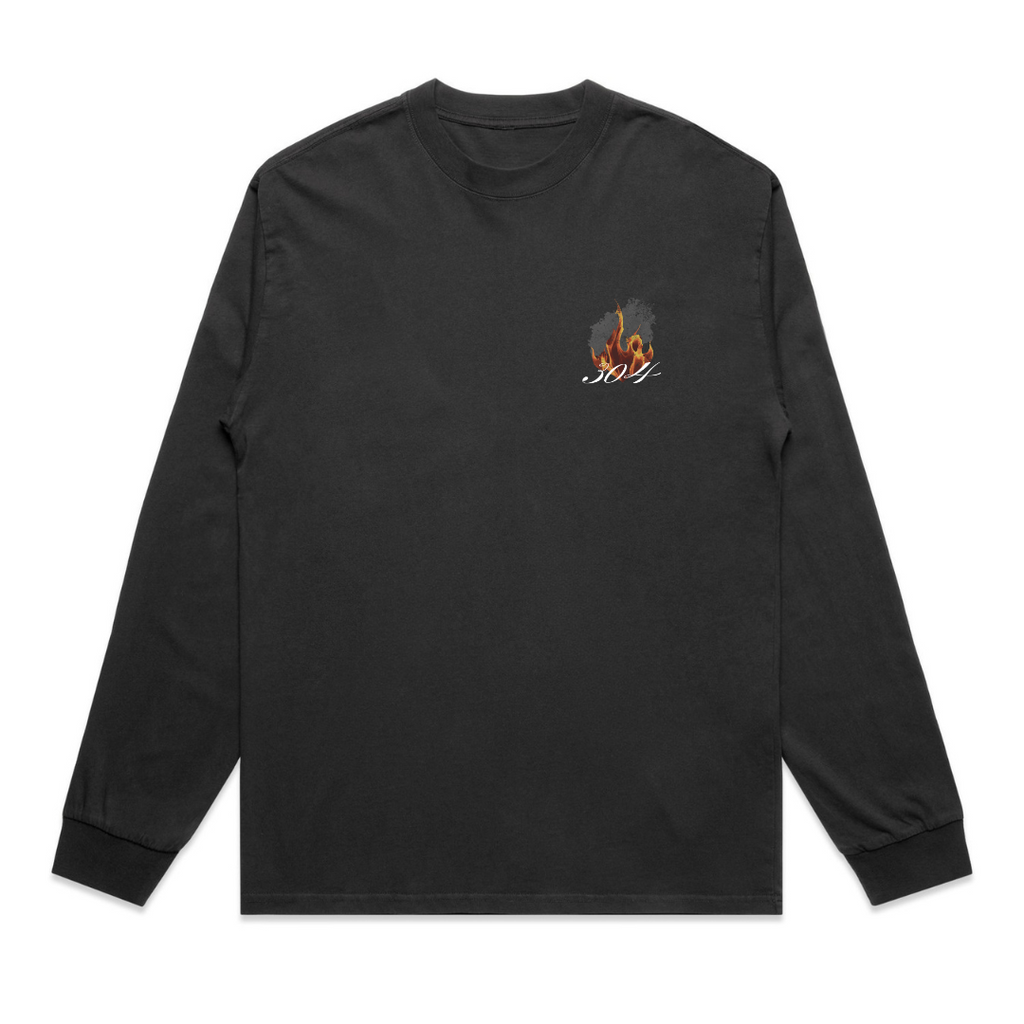 Embers Rise Heavy Faded Long Sleeve T-Shirt Black