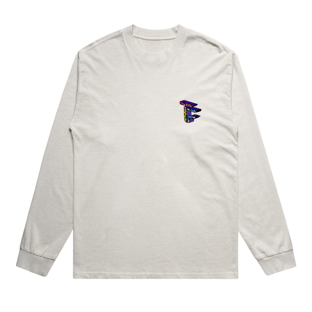 TOF Animal Style Heavy Faded Long Sleeve T-Shirt Bone
