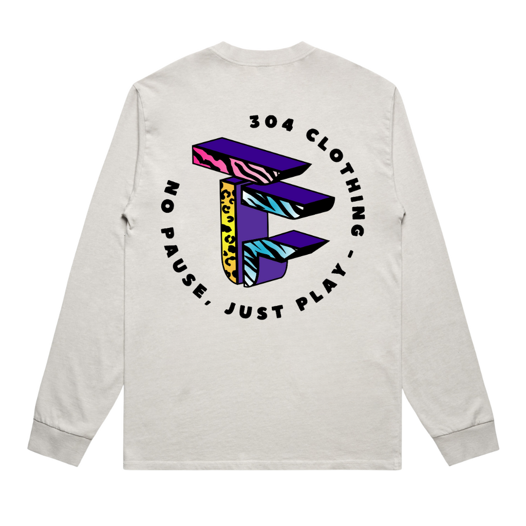 TOF Animal Style Heavy Faded Long Sleeve T-Shirt Bone
