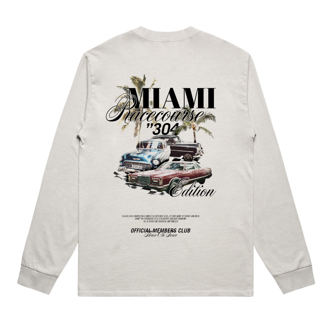 Miami Heavy Faded Long Sleeve T-Shirt Bone