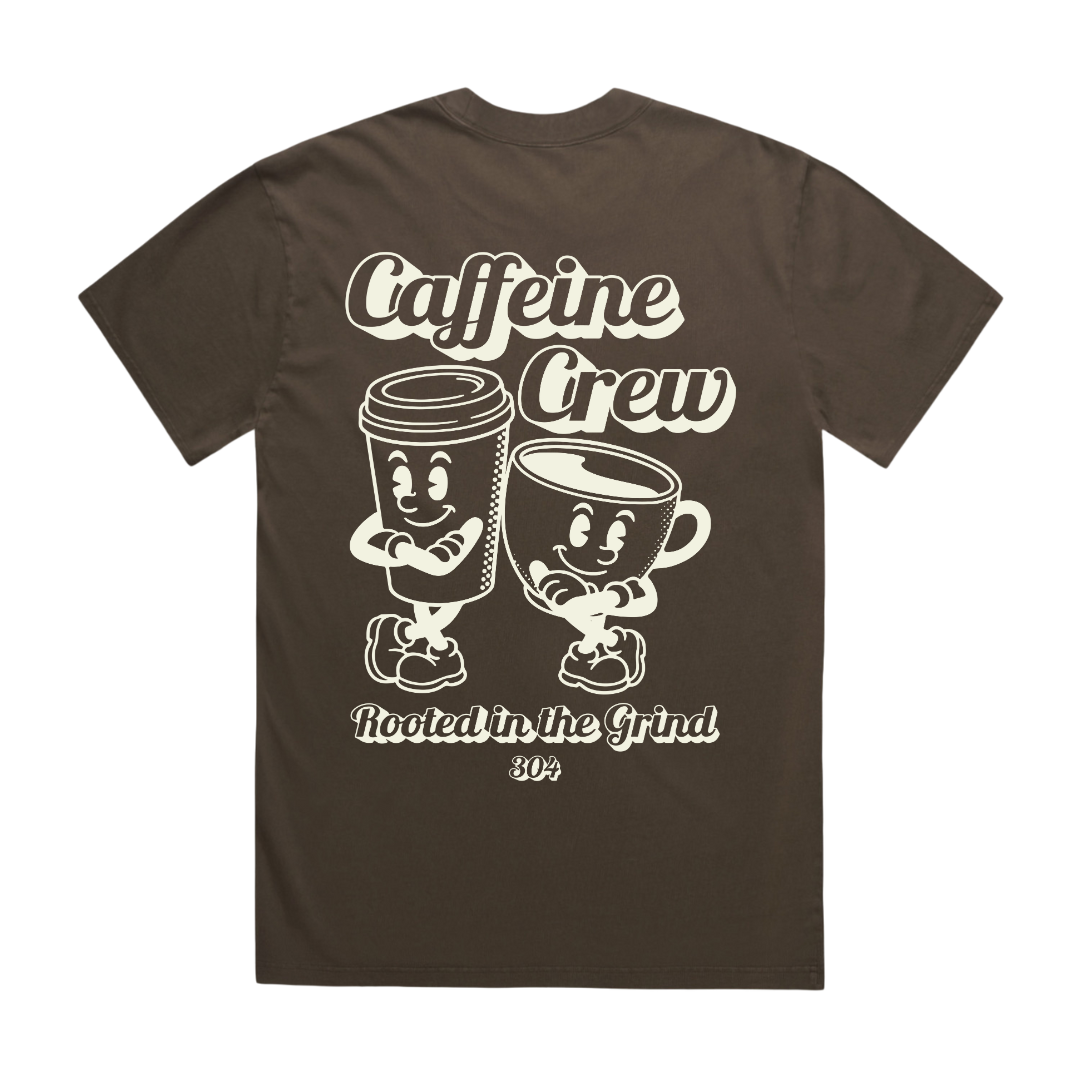 Caffeine Crew 3.0 Heavy Faded T-Shirt Brown