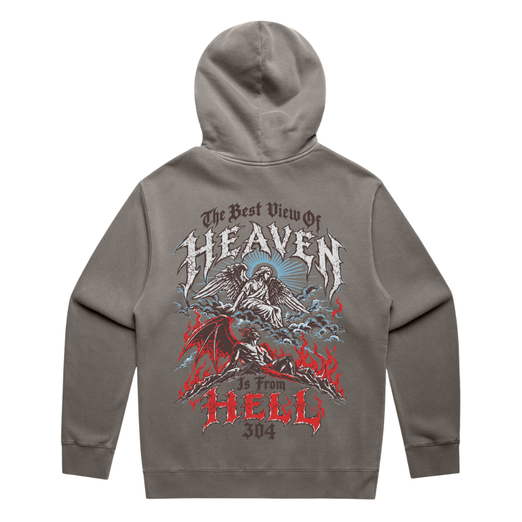304 Heaven & Hell Hood Faded Grey