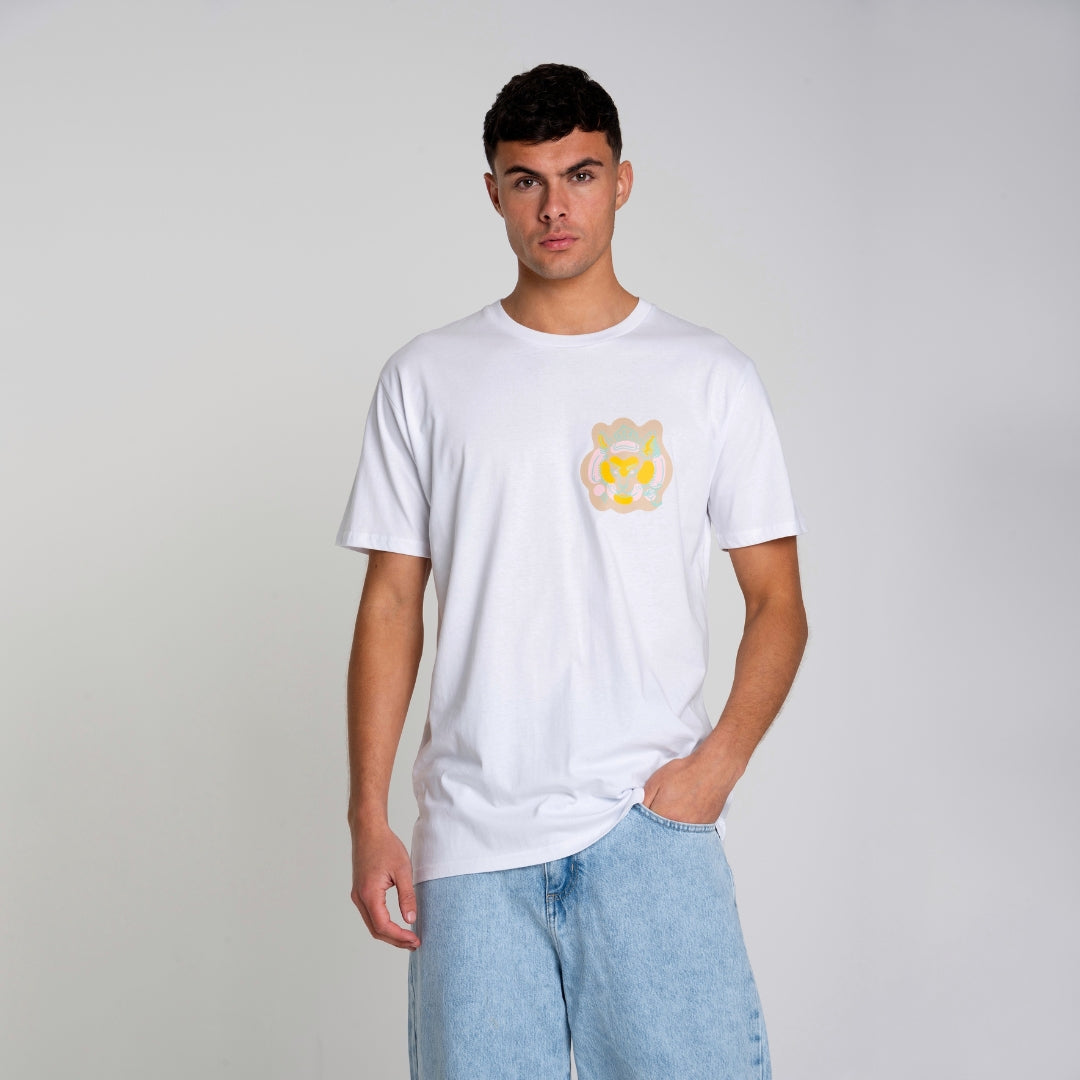 304 Mens Embroidered White T-Shirt