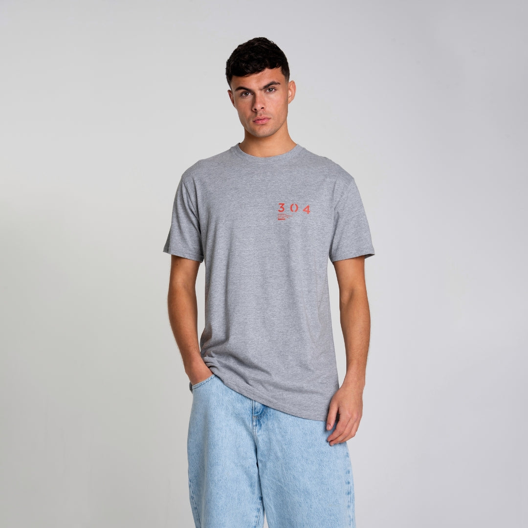 304 Mens Red Core Athletic Grey T-Shirt