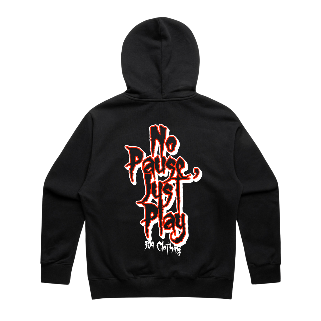 No Pause, Just Play Graffiti Heavy Zip Hood Black