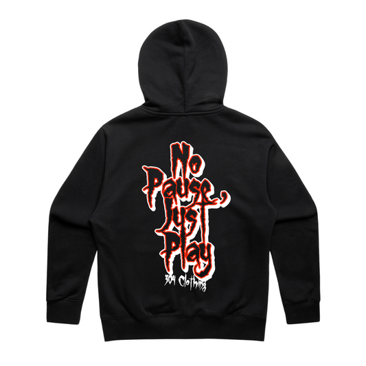 No Pause, Just Play Graffiti Heavy Zip Hood Black