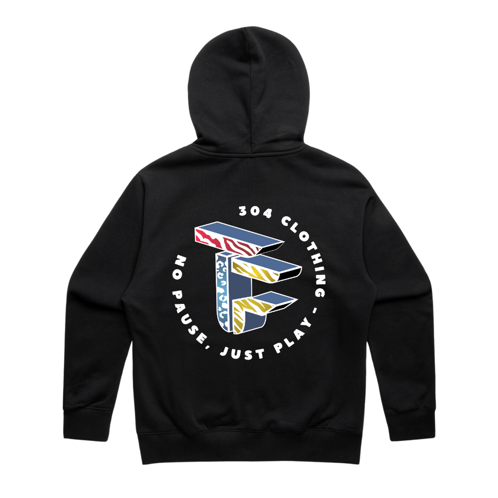 TOF Animal Style Heavy Zip Hood Black