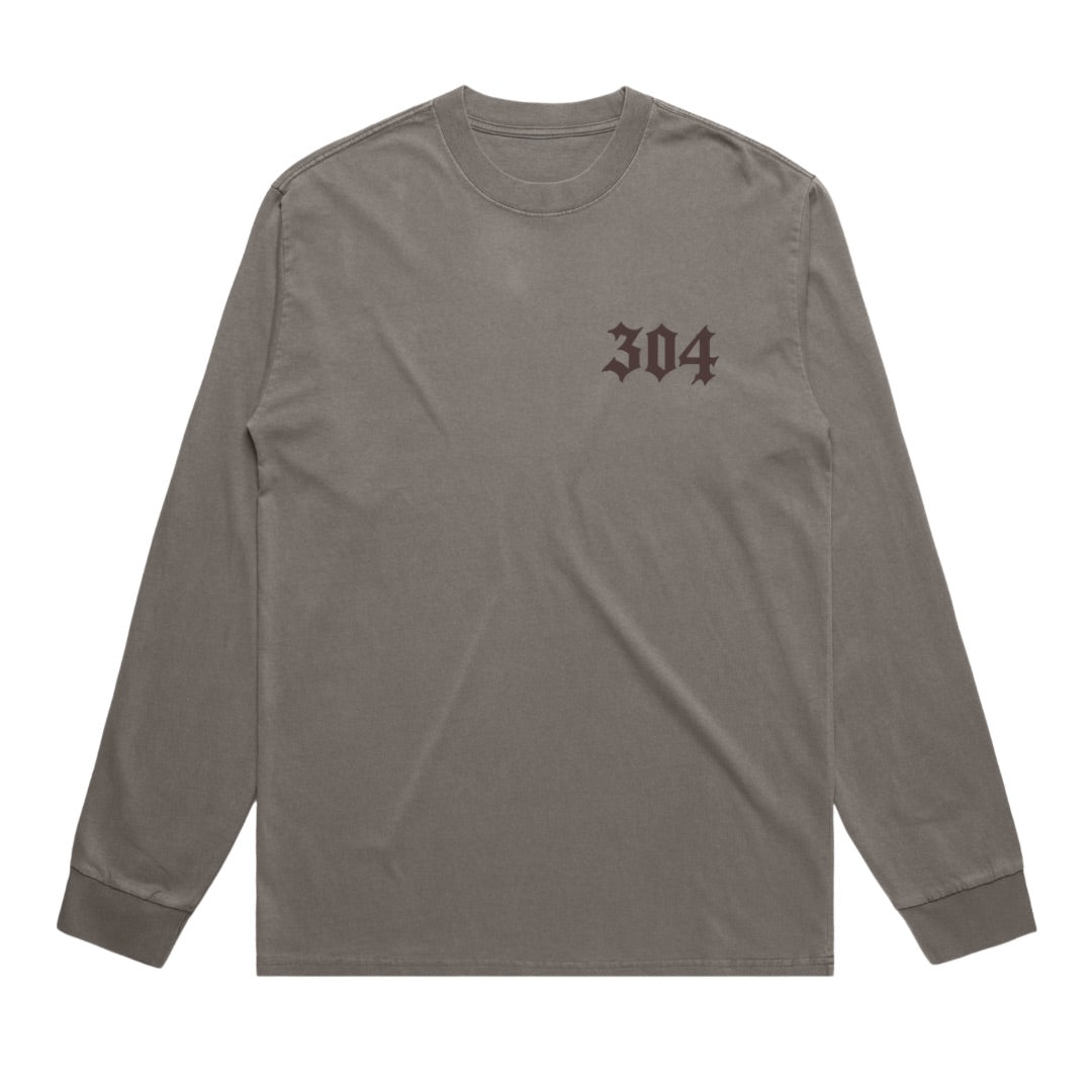 304 Heaven & Hell Long Sleeve T-Shirt Faded Grey