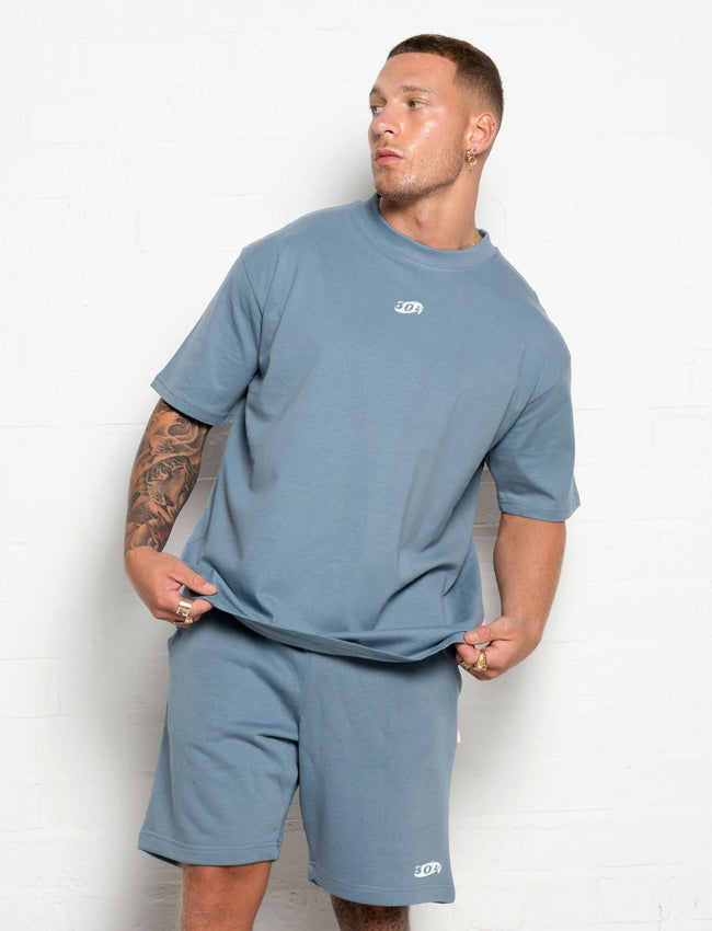 304 Mens Antro Two Piece T Shirt Dusty Blue