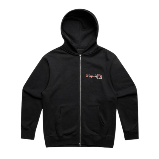 No Pause, Just Play Graffiti Heavy Zip Hood Black