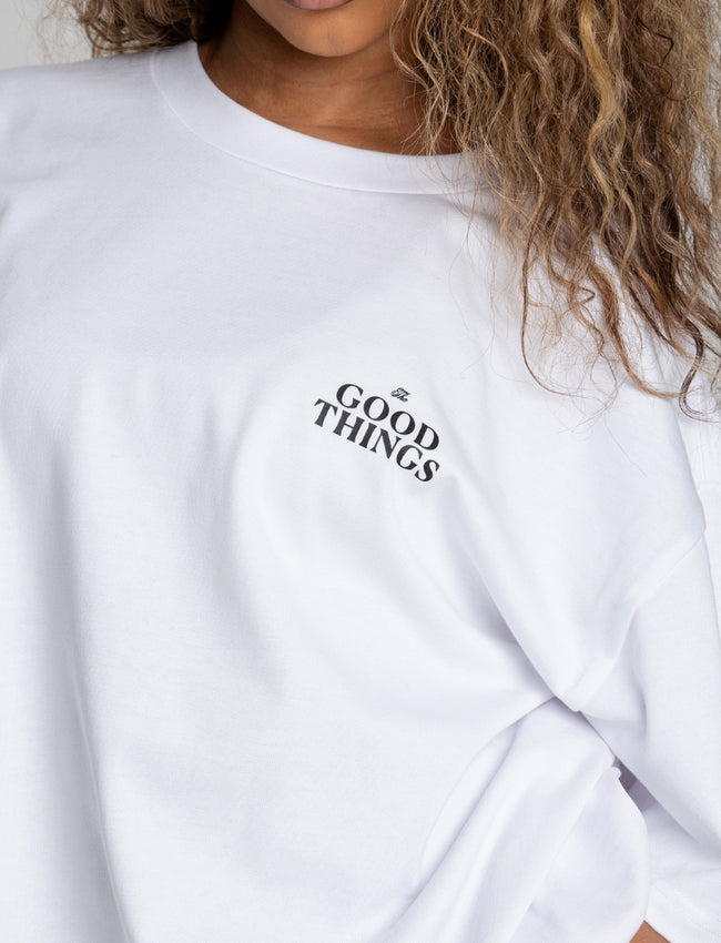 304 Womens Good Things Oversized White T-shirt