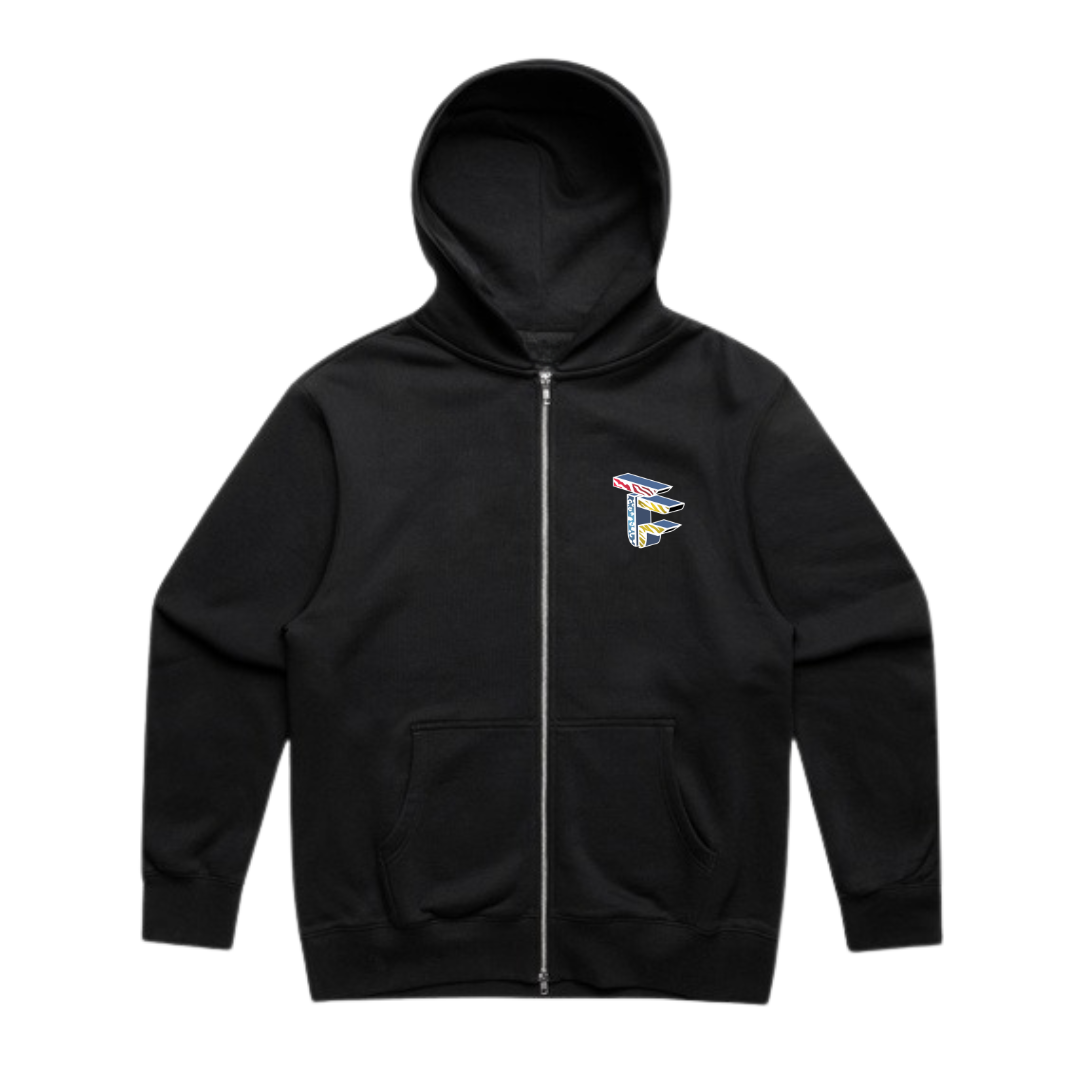 TOF Animal Style Heavy Zip Hood Black