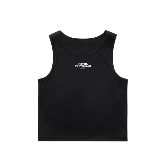 304 Sport Active Womens Crop Tank Black