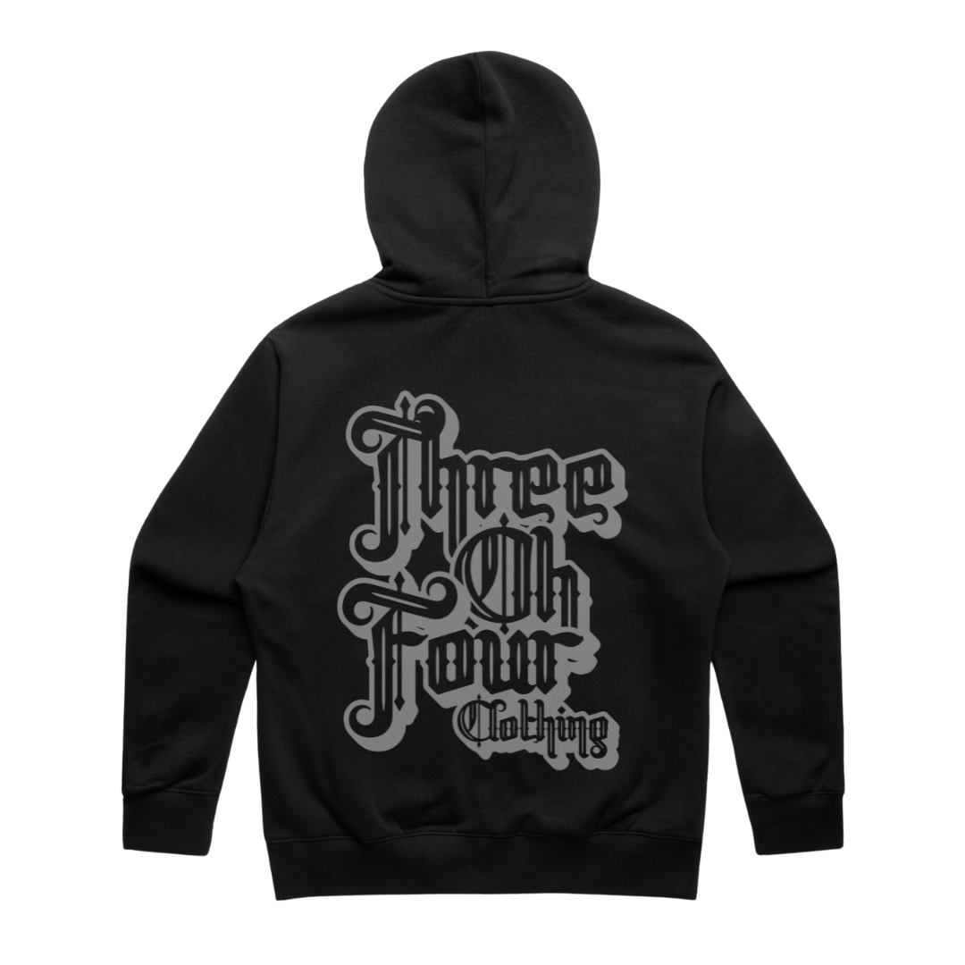 304 Vintage Heavy Zip Hood Black