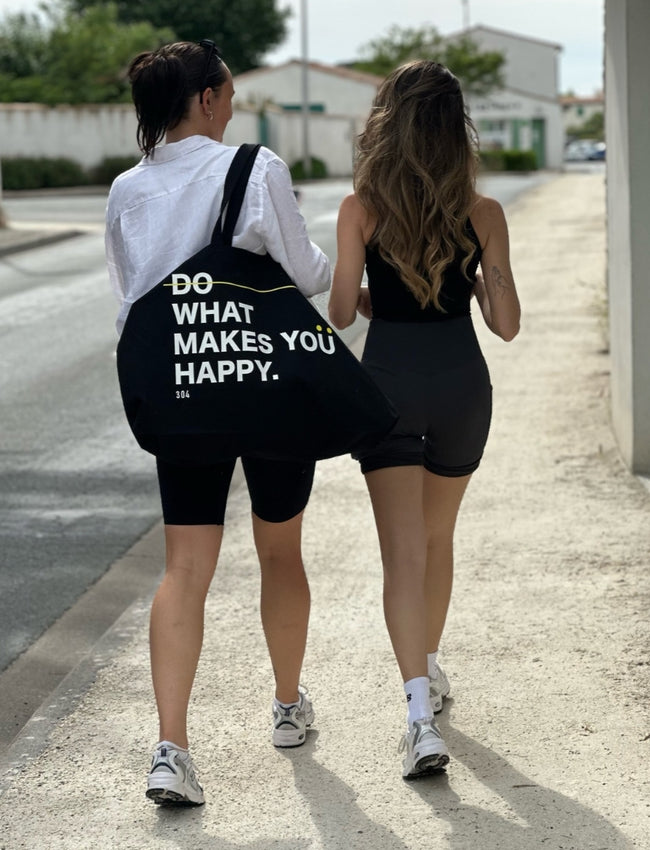 304 Tote Bag Do What Makes You Happy Black Oversized