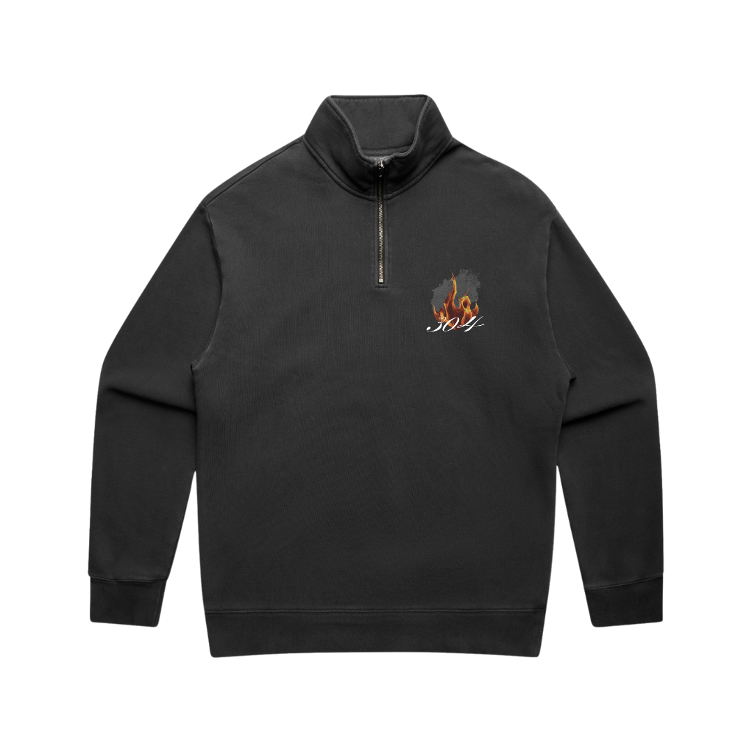 Embers Rise Half Zip Faded Black