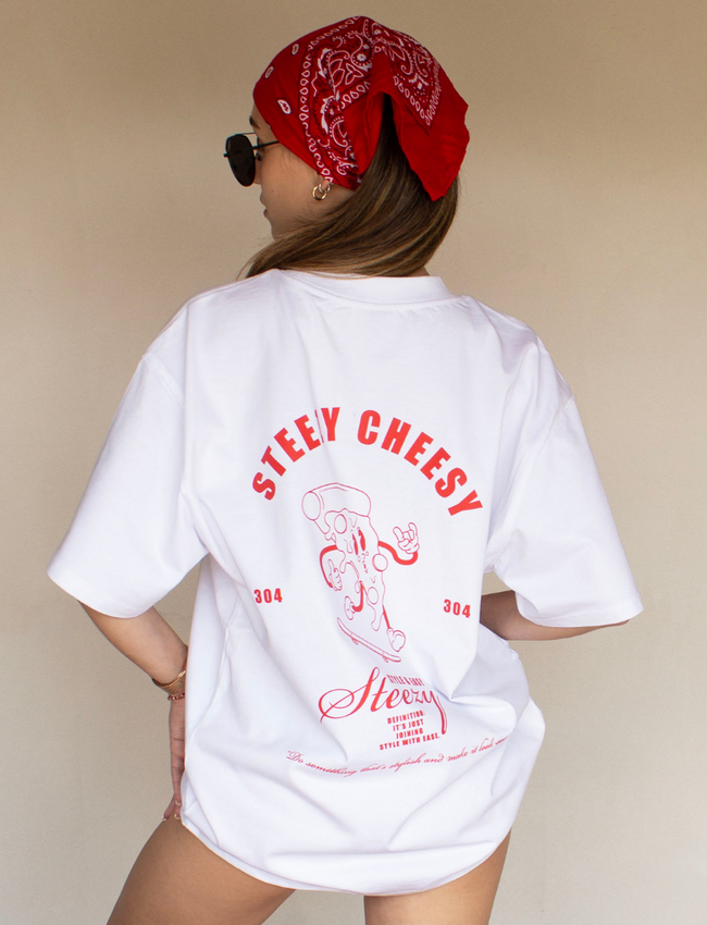 304 Womens Steezy Cheesy White T-Shirt