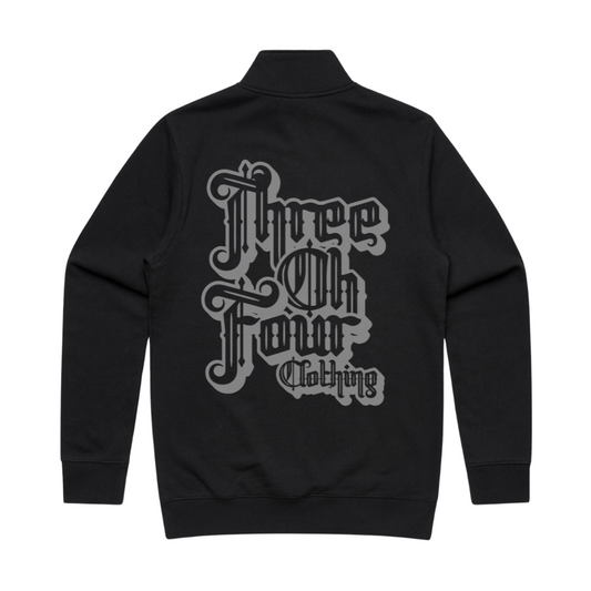 304 Vintage Half Zip Black