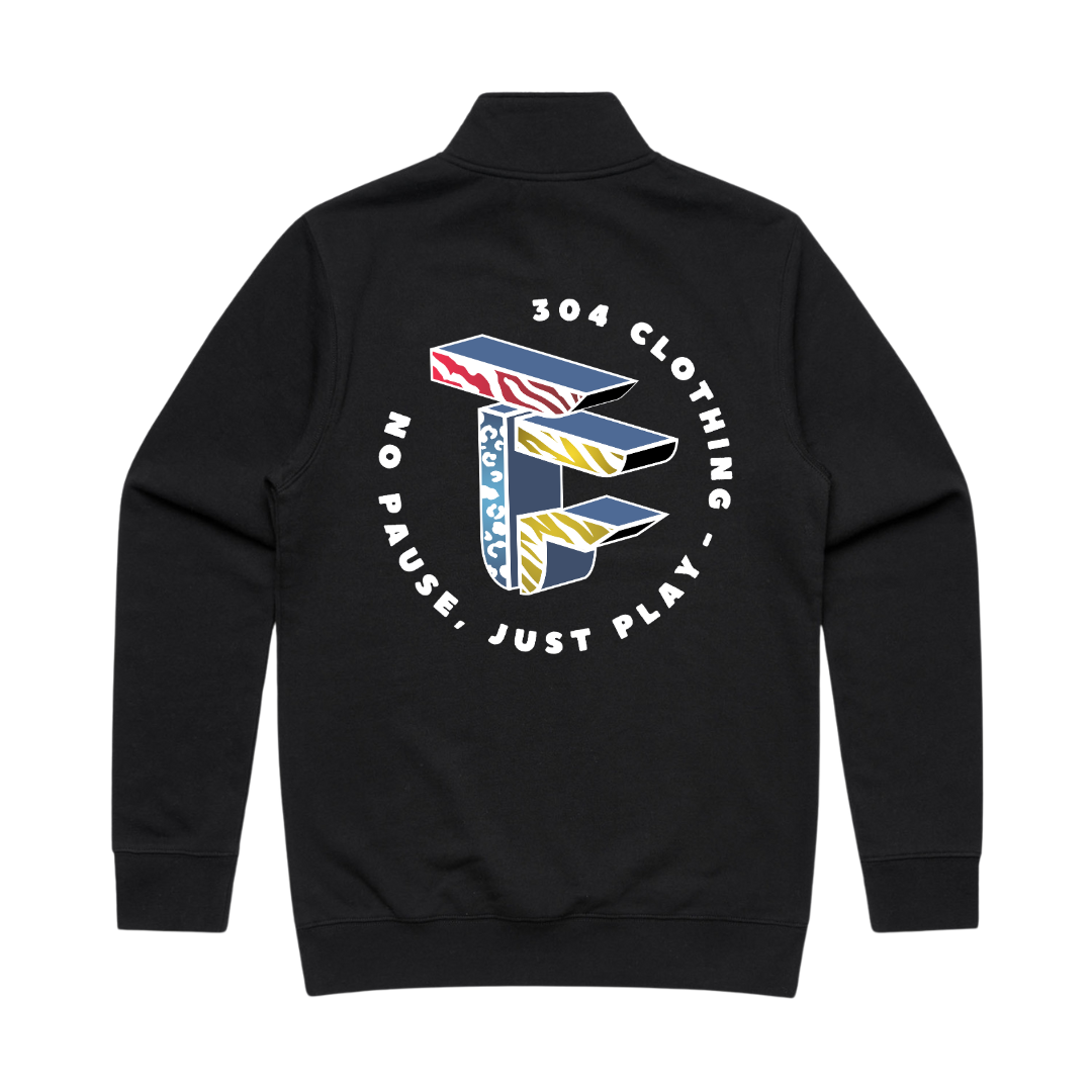 TOF Animal Style Half Zip Black
