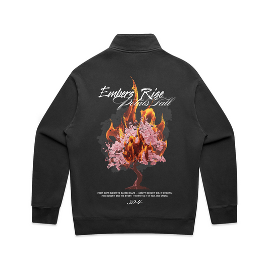 Embers Rise Half Zip Faded Black