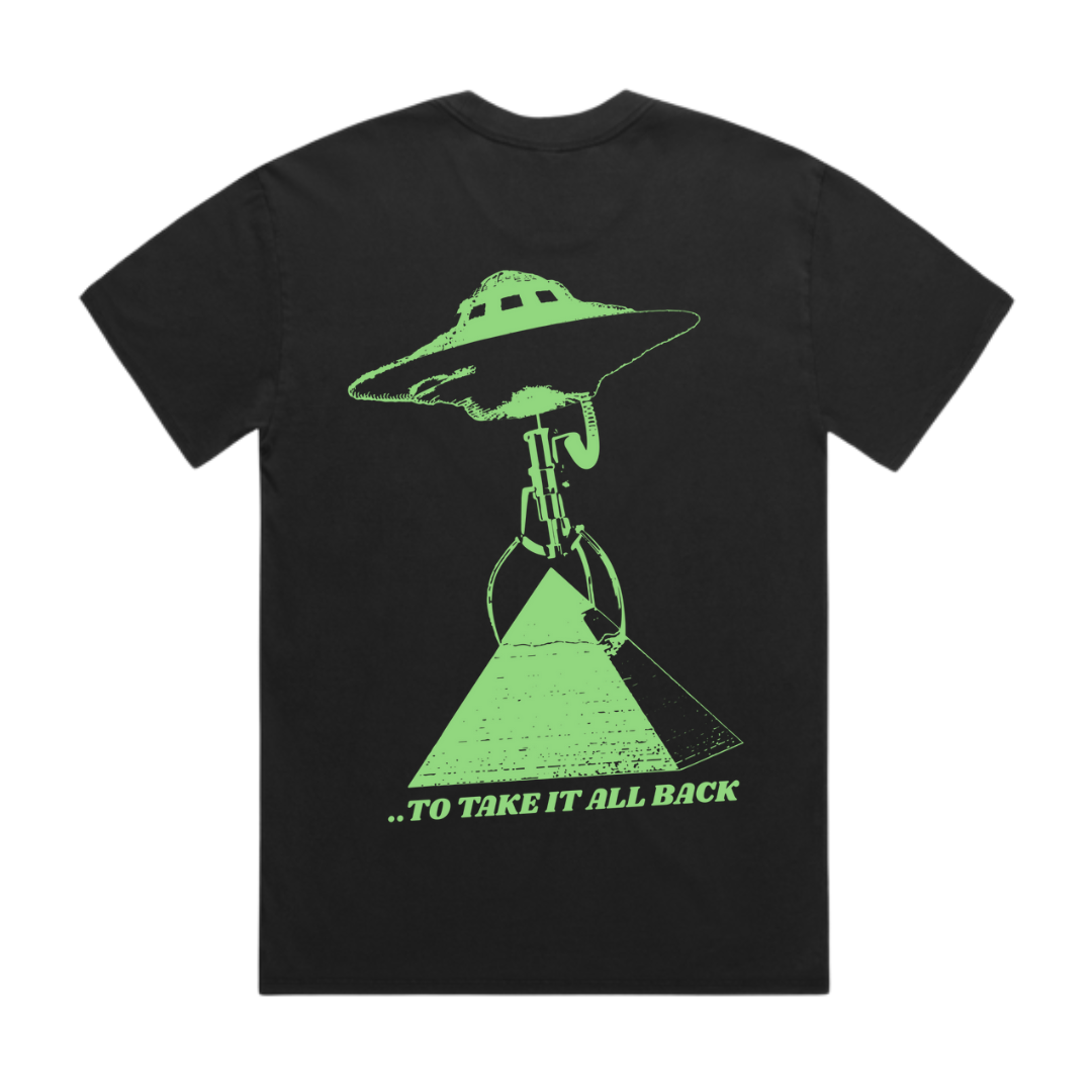 UFO Heavy Faded T-Shirt Black