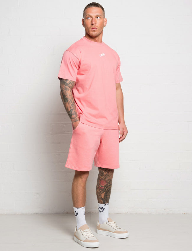 304 Mens Antro Two Piece T Shirt Coral Pink