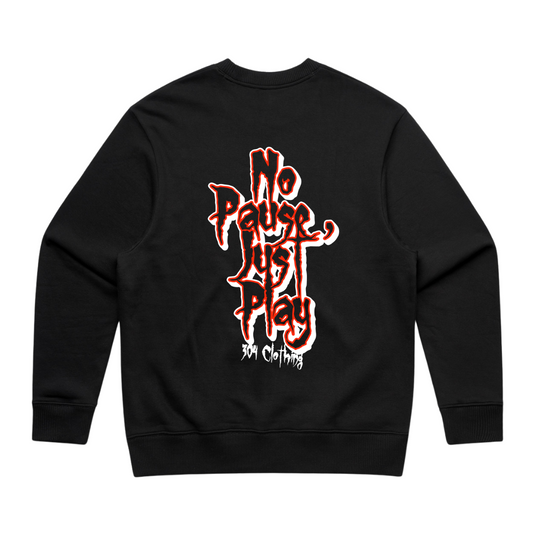No Pause, Just Play Graffiti Heavy Sweater Black