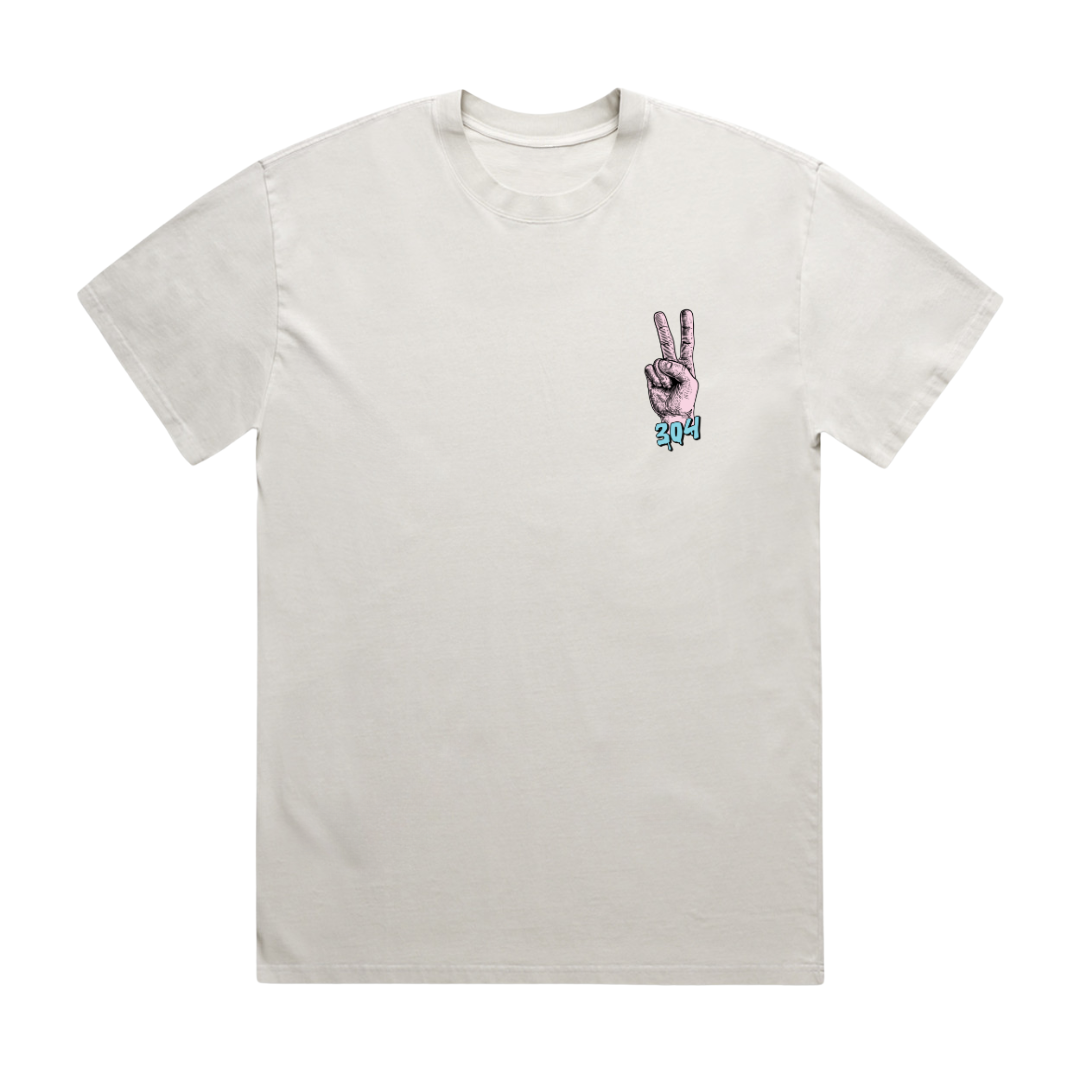 Give Peace a Pop Heavy Faded T-Shirt Bone