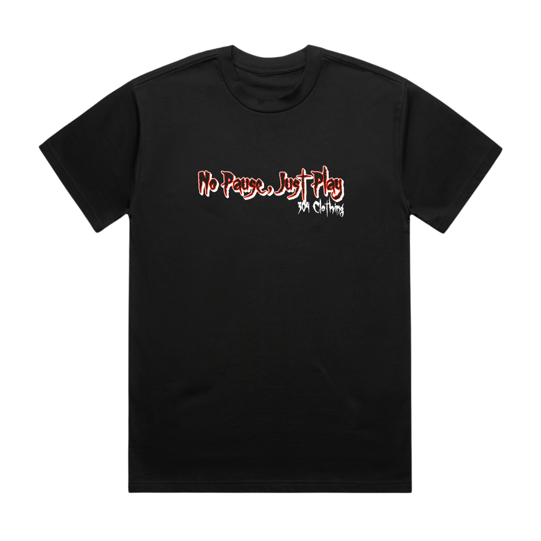No Pause, Just Play Graffiti Heavy T-Shirt Black
