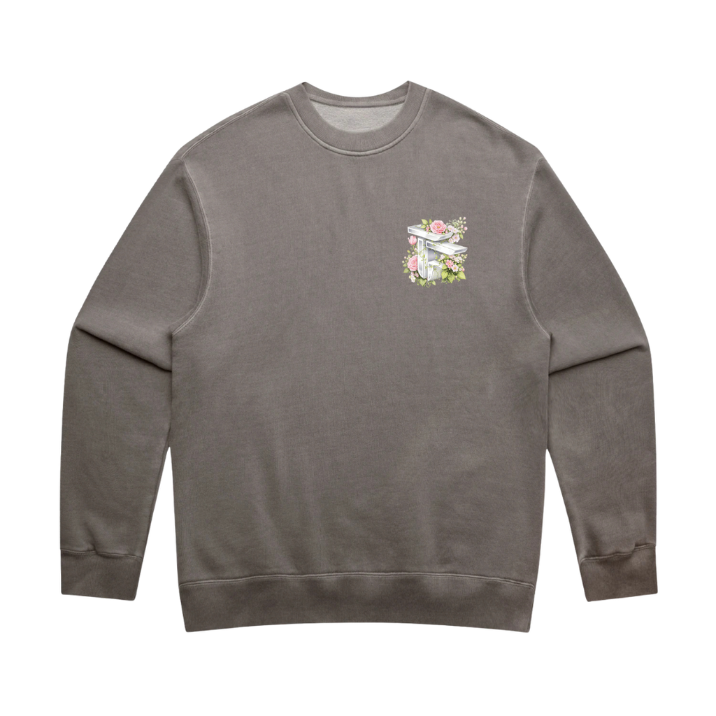 TOF Floral Sweater Faded Grey