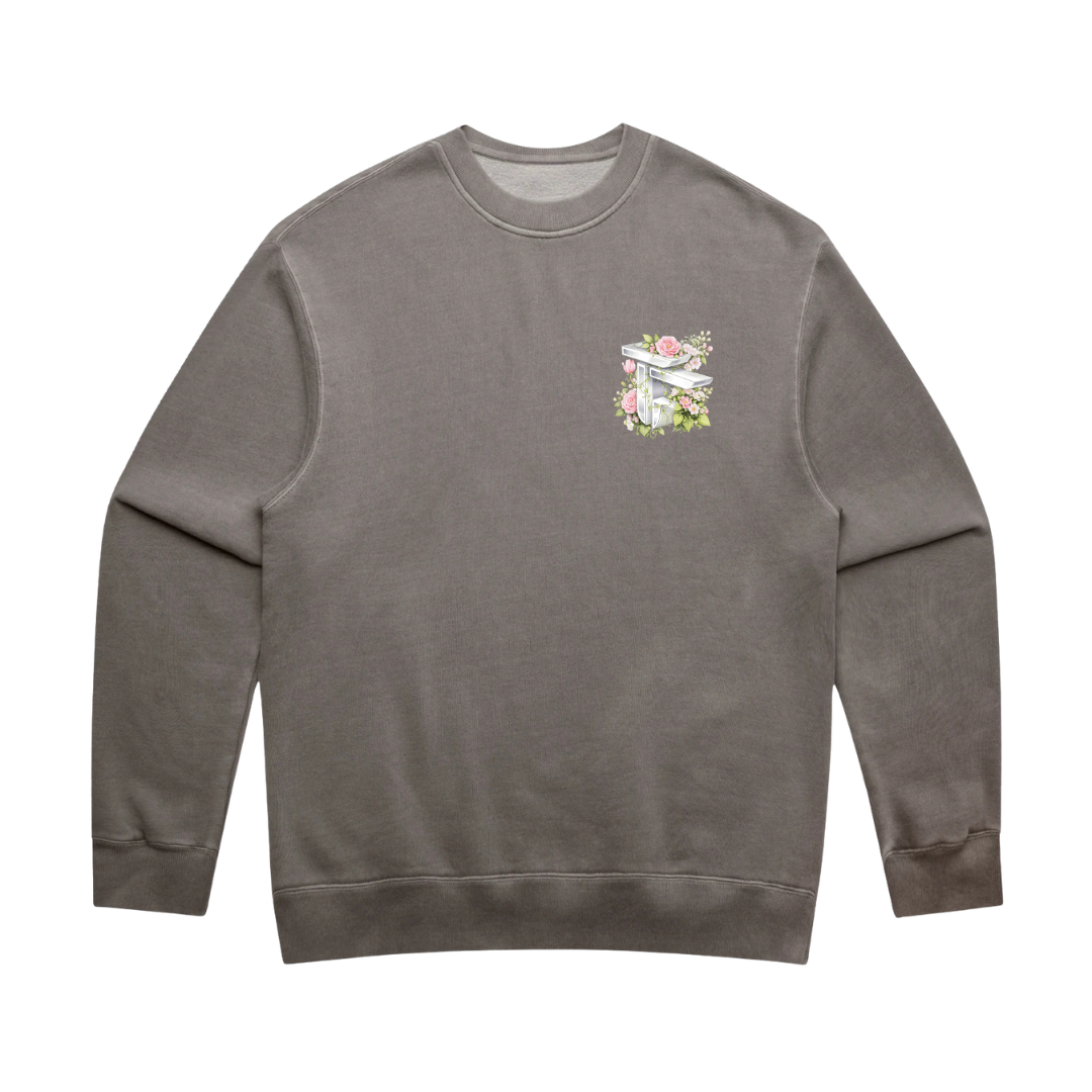 TOF Floral Sweater Faded Grey