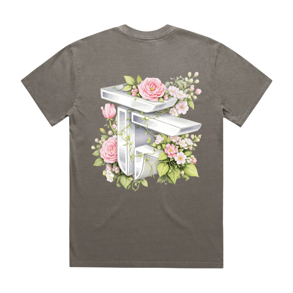 TOF Floral T-Shirt Faded Grey