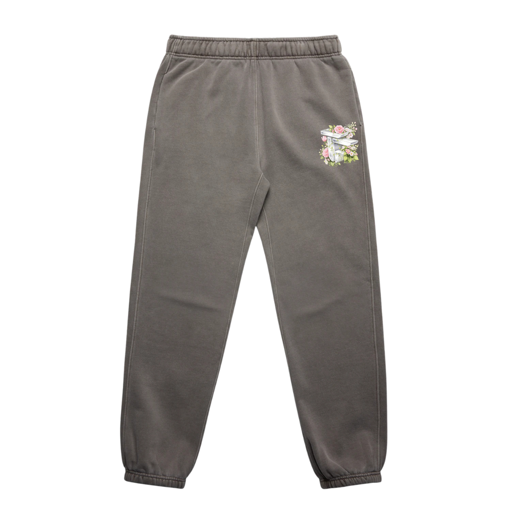 TOF Floral Joggers Faded Grey