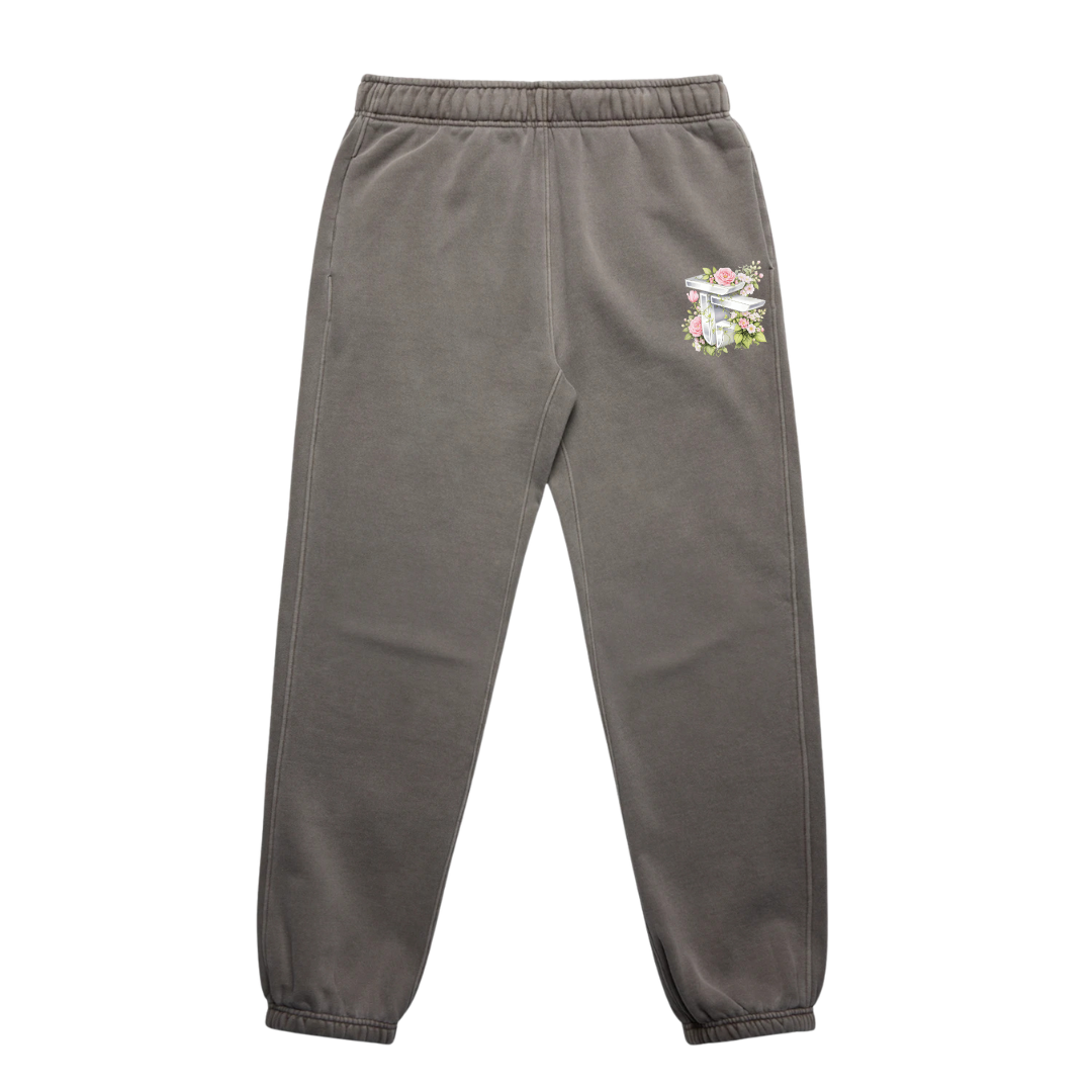 TOF Floral Joggers Faded Grey
