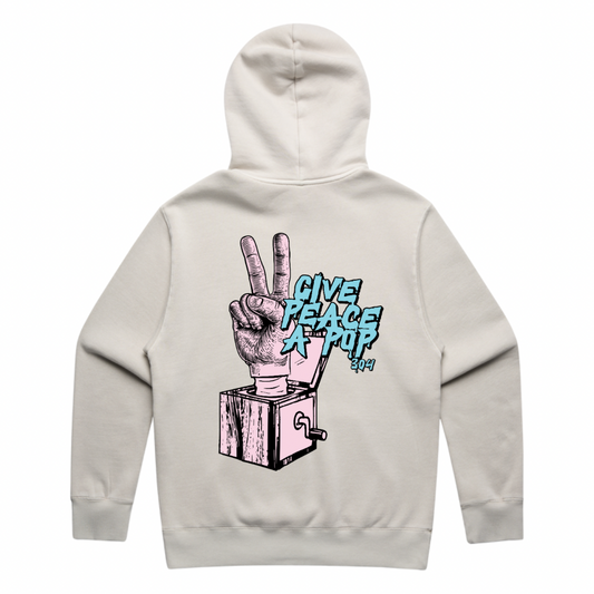 Give Peace a Pop Heavy Zip Hood Bone