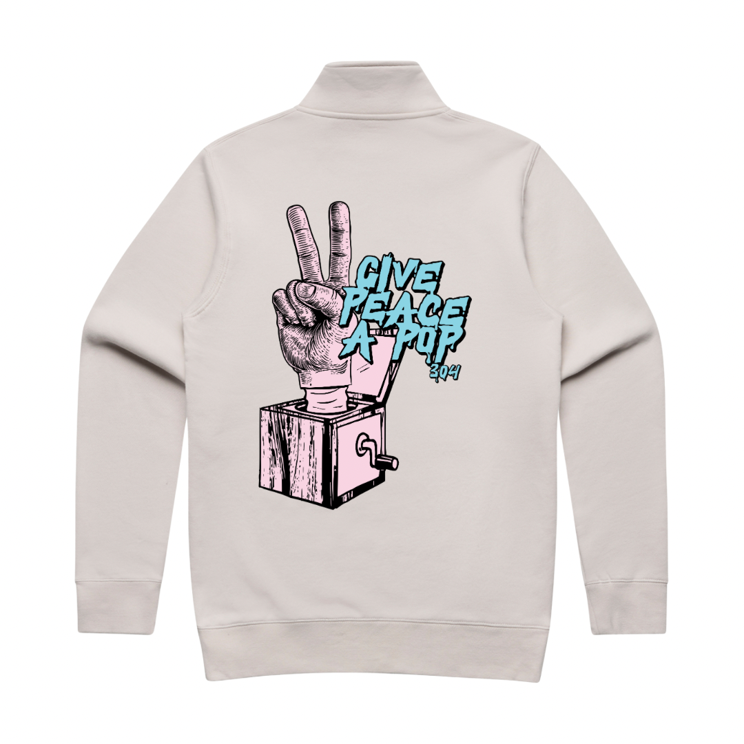 Give Peace a Pop Half Zip Bone