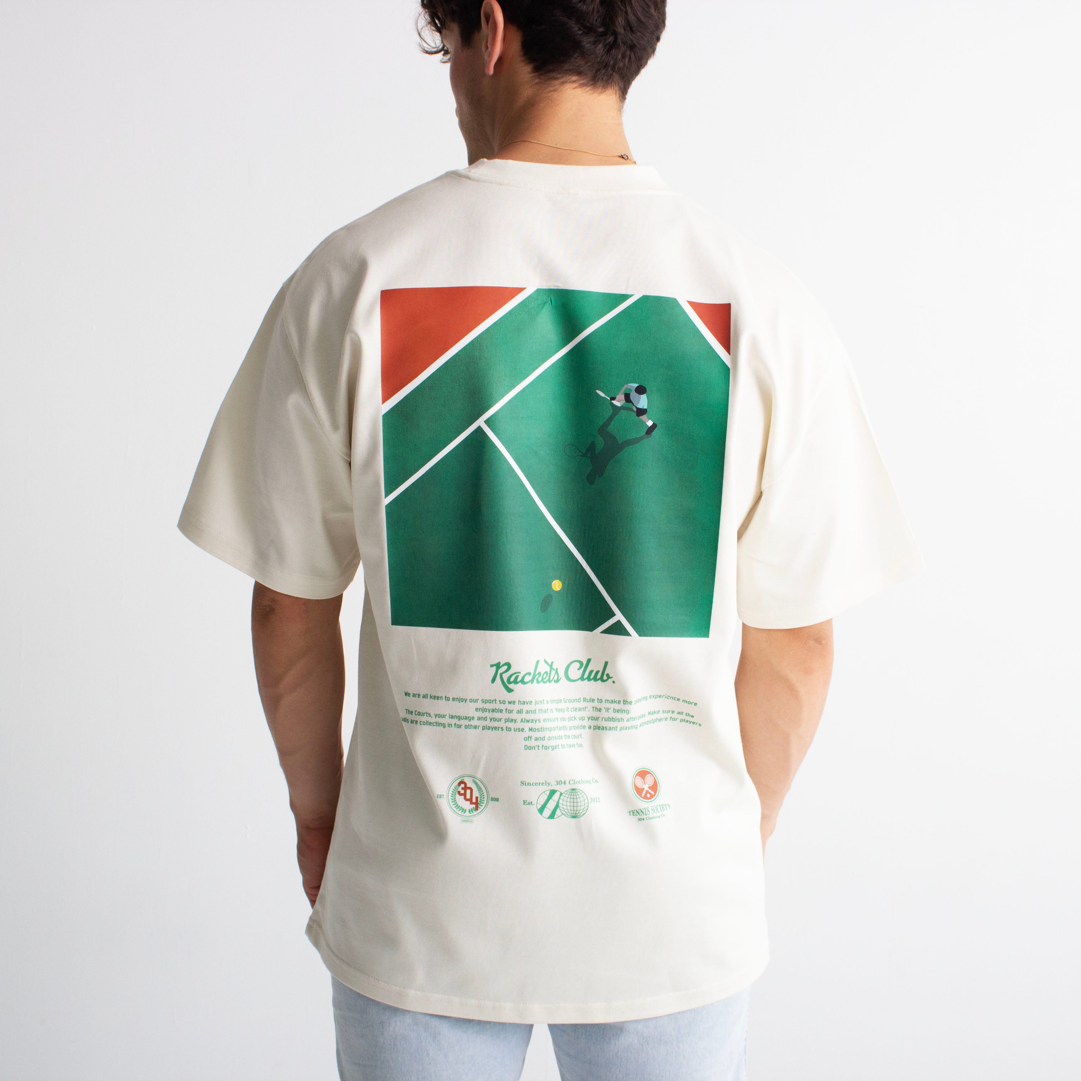 304 Mens Racket Club T-shirt Off White