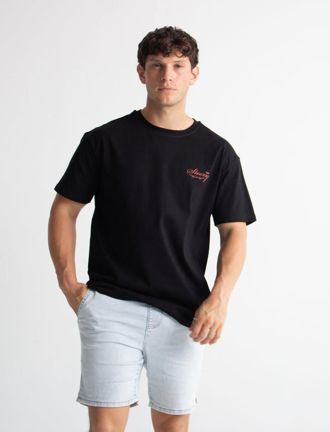 304 Mens Pizza T Shirt Black